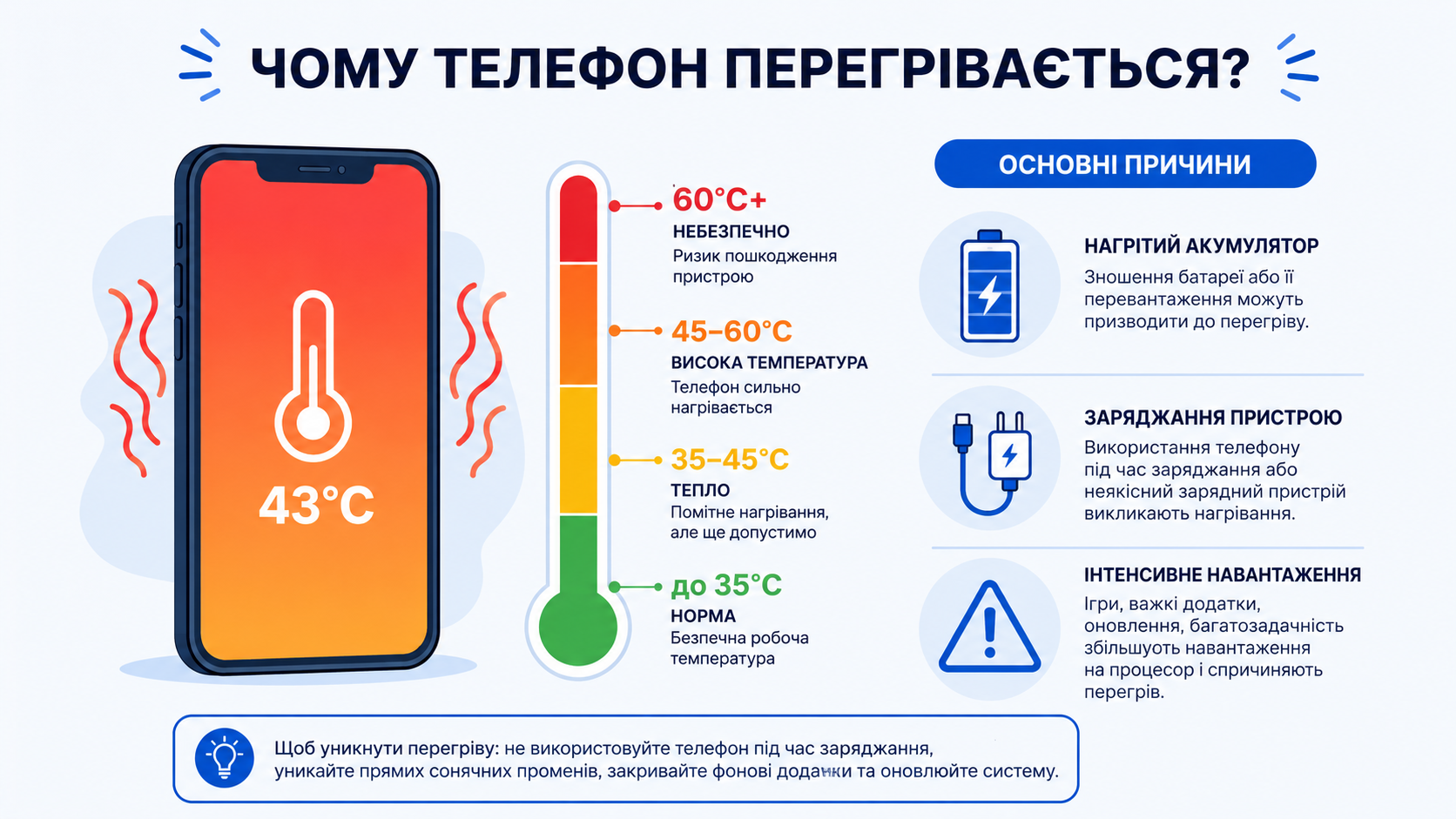 Чому гріється телефон: шкала температури і головні причини
