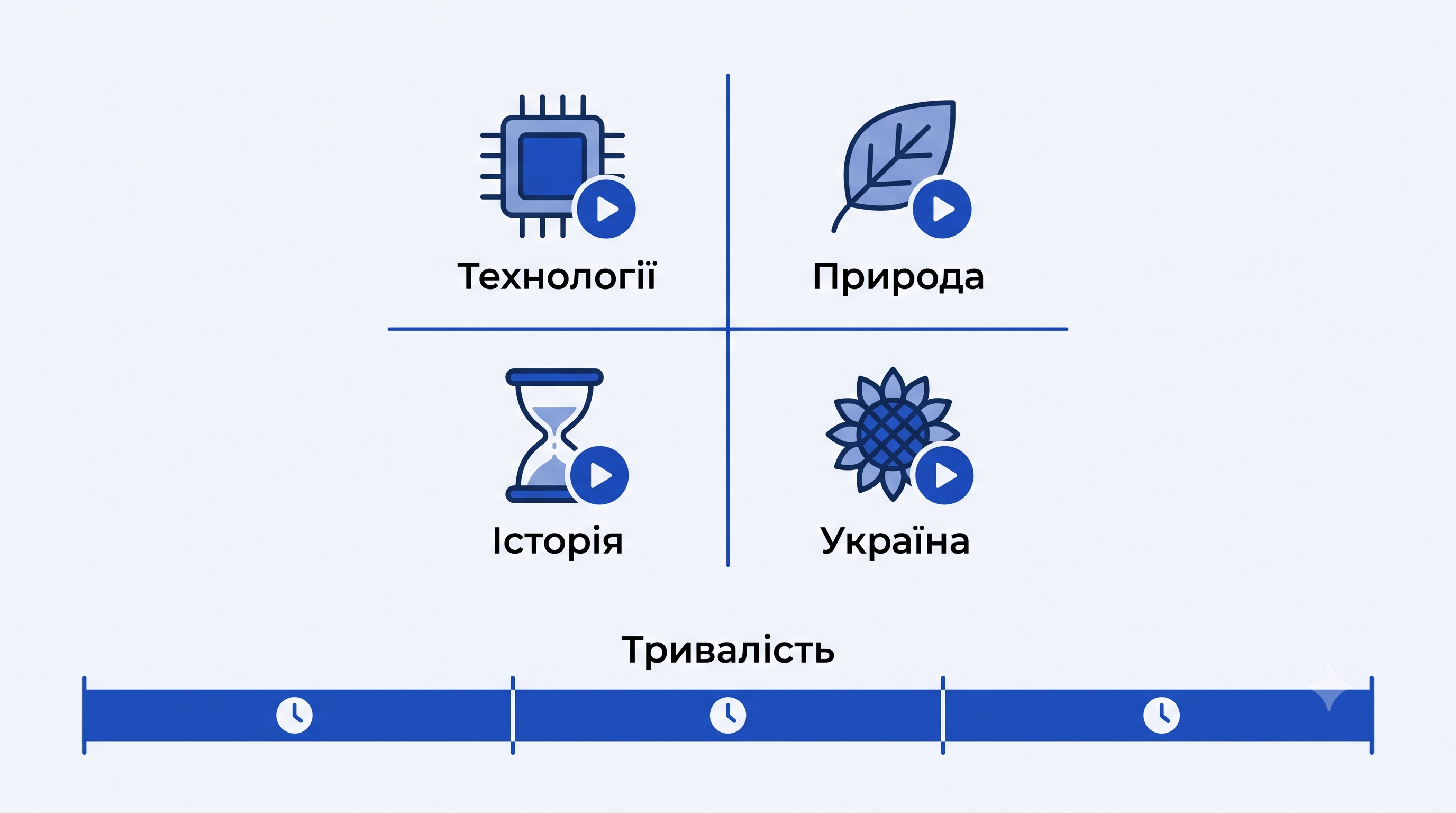 Чотири теми документалок і різна тривалість форматів