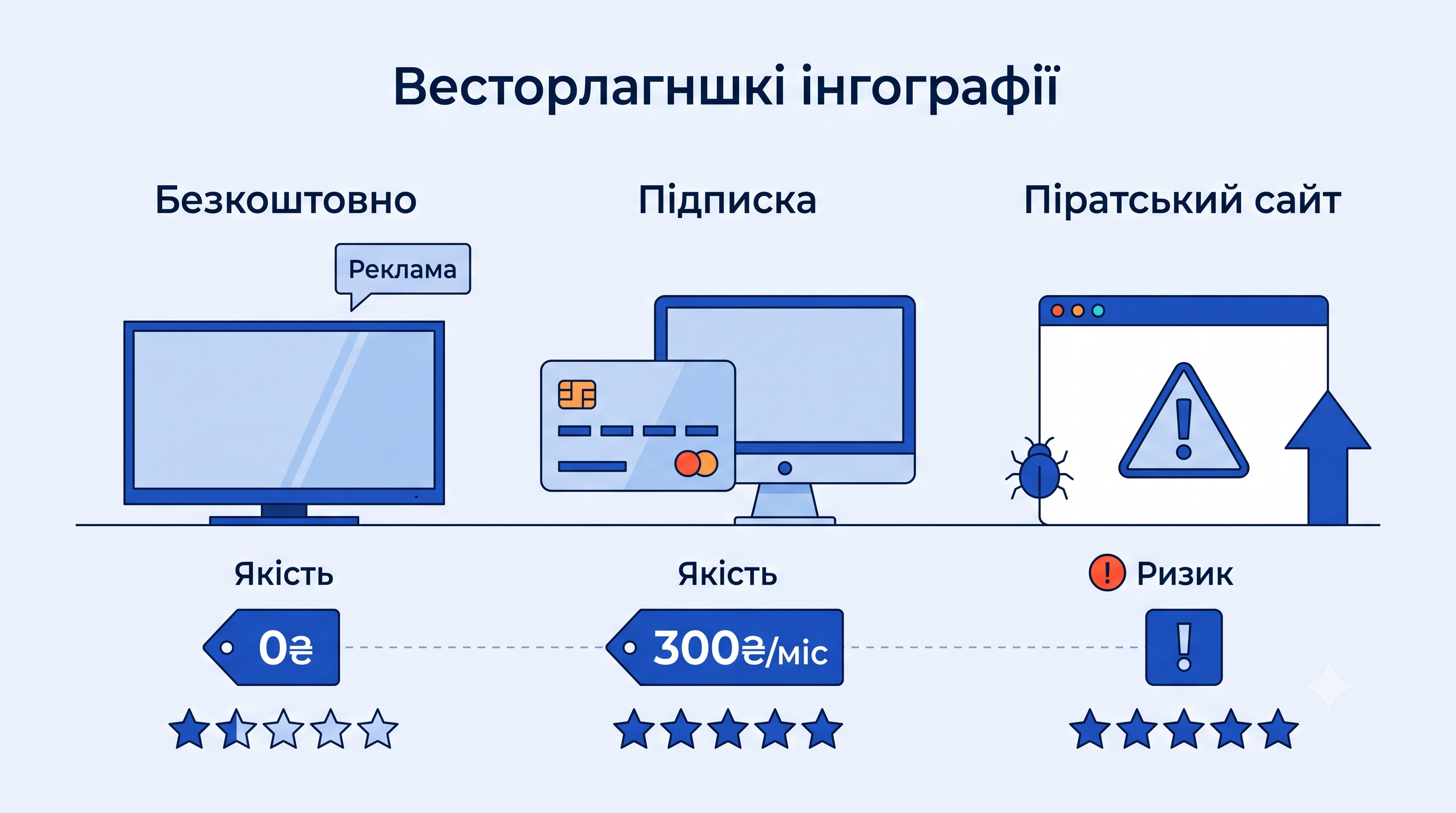 Безкоштовно з рекламою, підписка і піратський сайт: ризик і якість