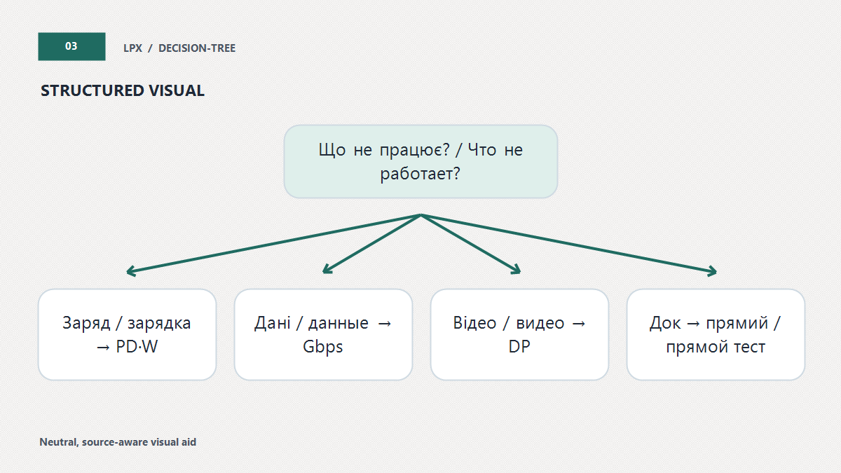 Діагностика USB-C за симптомом