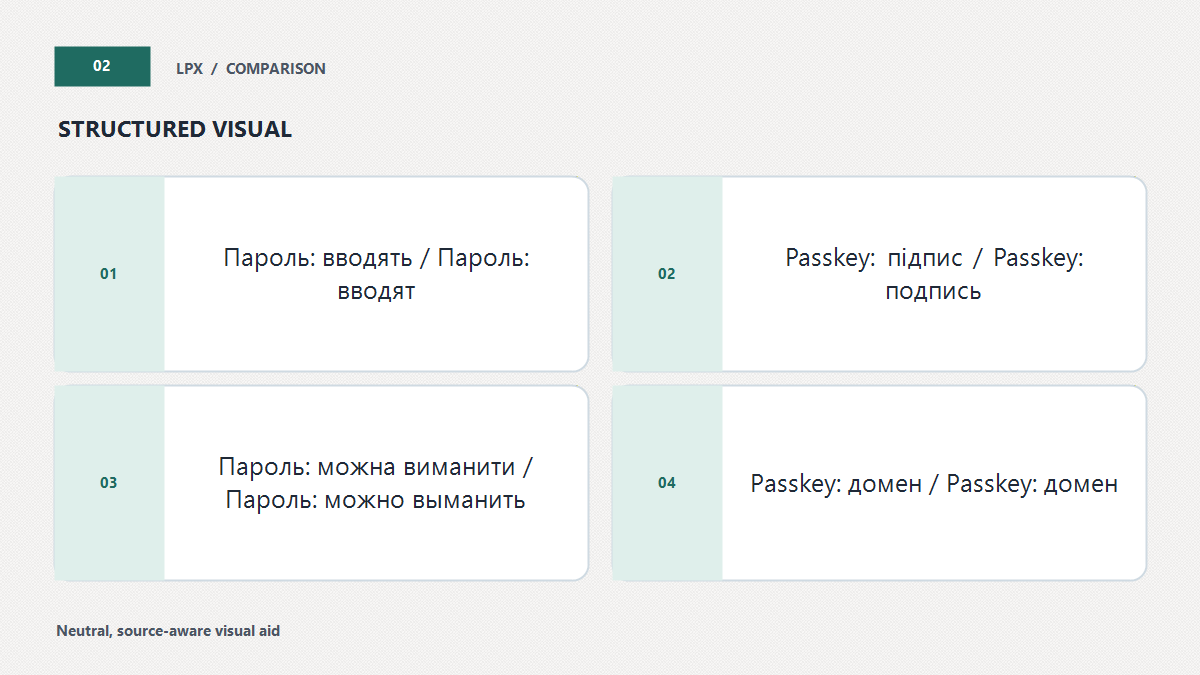 Пароль и passkey: разные секреты